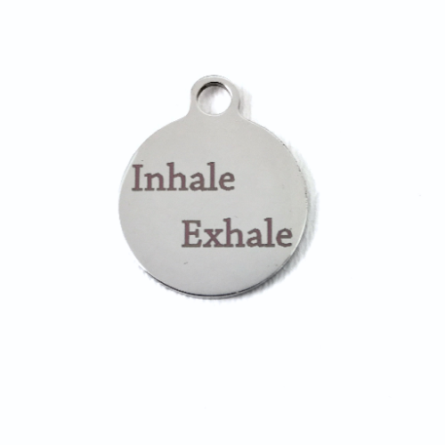 Inhale Exhale Round Personalized Charm | Fashion Jewellery Outlet | Fashion Jewellery Outlet