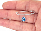 Blue Evil Eye Safety Pin, Baby Pin | Fashion Jewellery Outlet | Fashion Jewellery Outlet