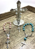 10 Mini Pink Pearl Rosary | Fashion Jewellery Outlet | Fashion Jewellery Outlet