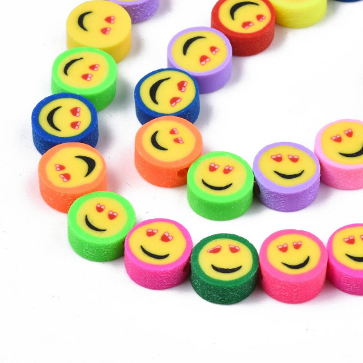 Heart Eyes Emoji face rubber beads | Fashion Jewellery Outlet | Fashion Jewellery Outlet